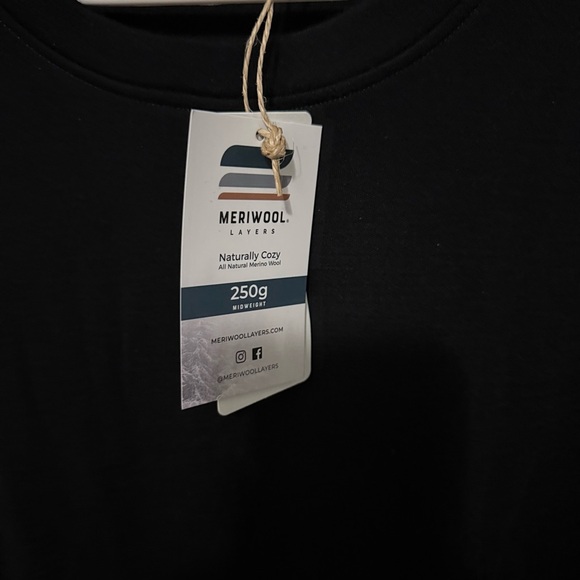 Meriwool Mens Shirt Base Layer Sz XXL 100% Merino Wool Black 250G NEW - Picture 3 of 6